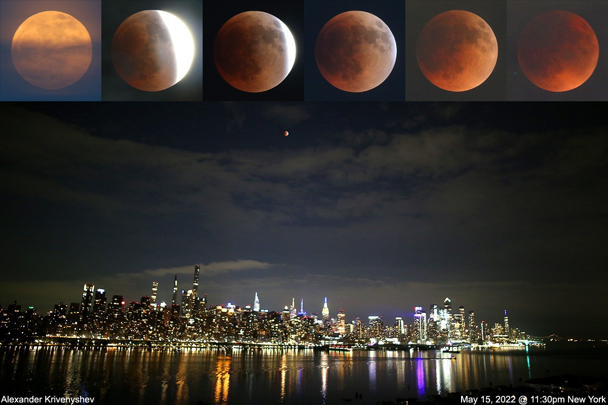Blood moon, big city Skywatcher captures total lunar eclipse over New