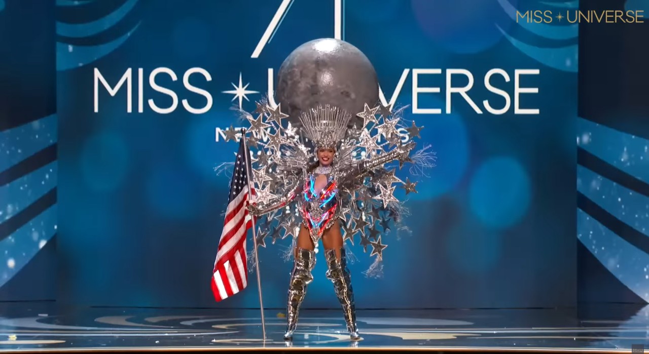 Miss USA R'Bonney Gabriel celebrates NASA moon landing in Miss Universe