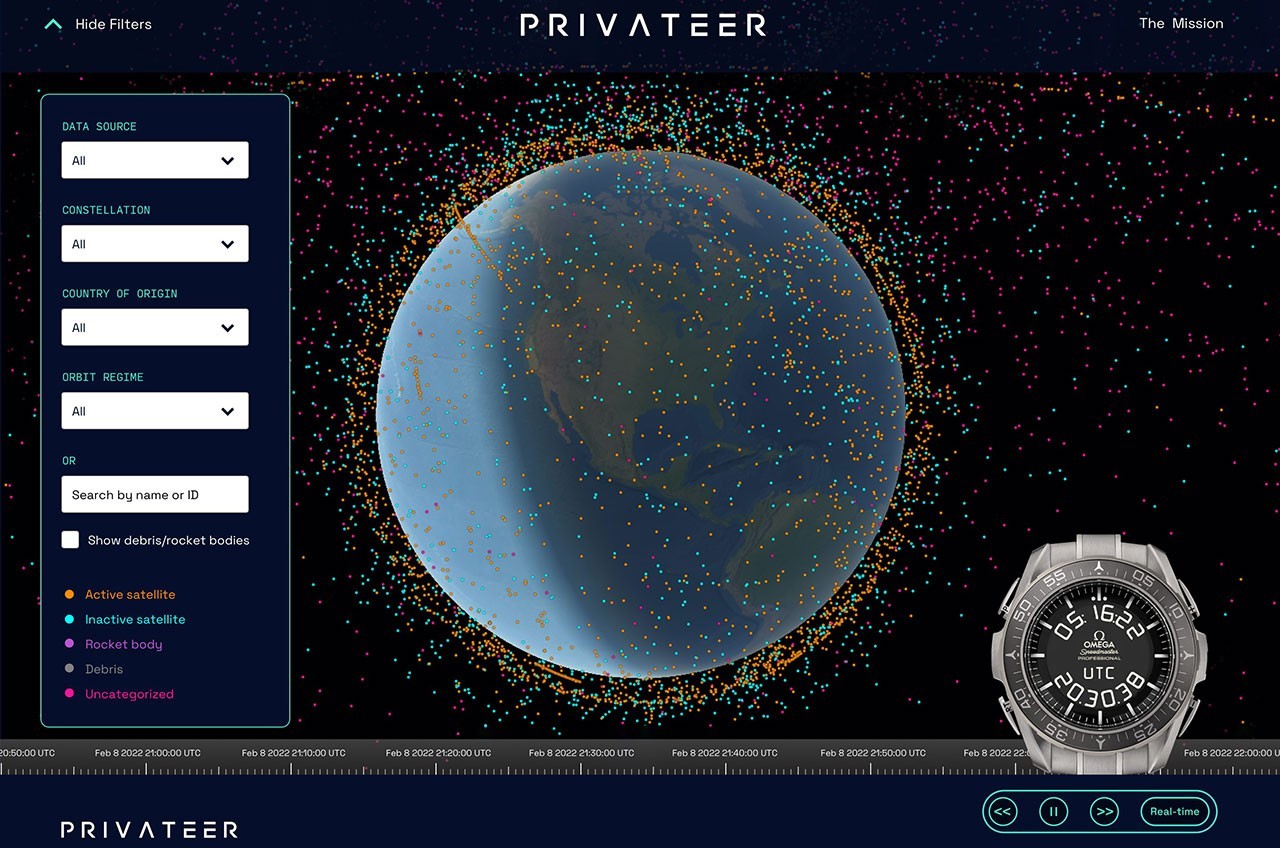 Famous for its moonwatch, Omega lends time to Privateer space debris track