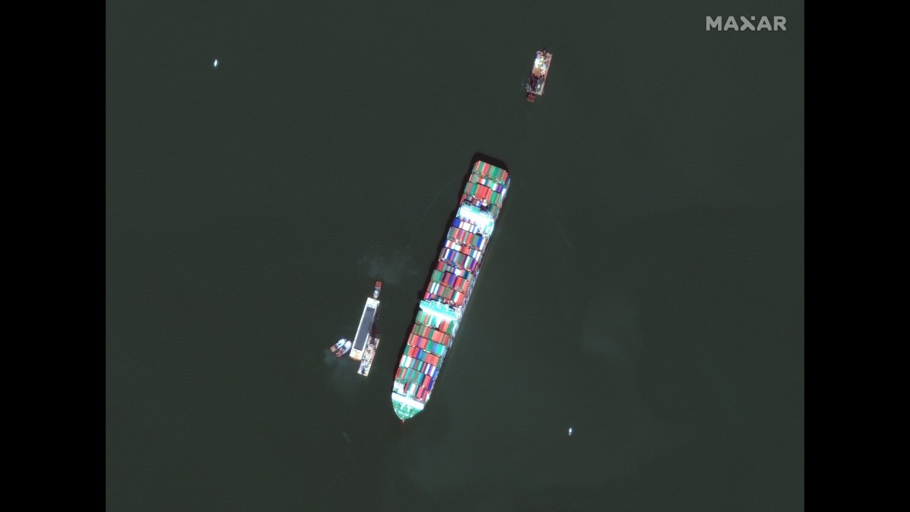 Satellite spots another stranded container ship, a year after Suez's Ever Given