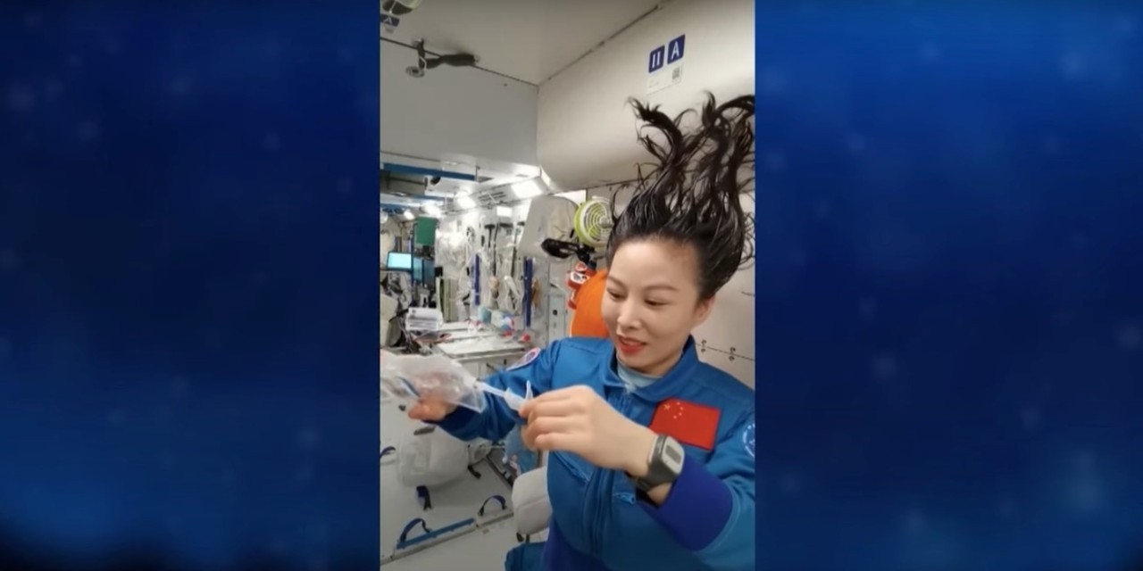 Chinese astronaut gives hair-washing demonstration in space (video)