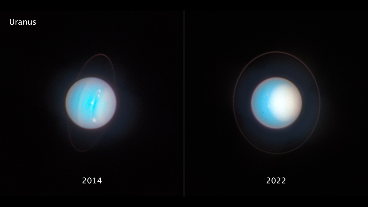 Uranus grows a smoggy cap while Jupiter's Red Spot keeps shrinking, Hubble telescope reveals (photos)