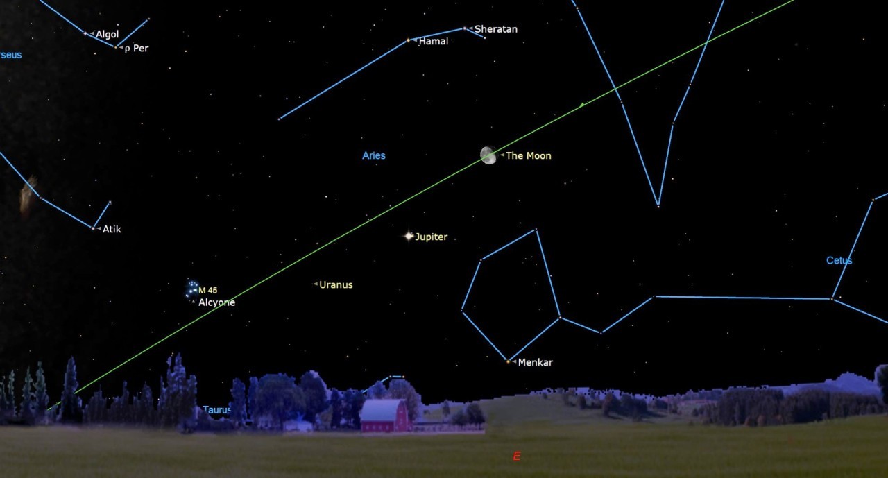 See the moon meet up with Jupiter in the night sky tonight