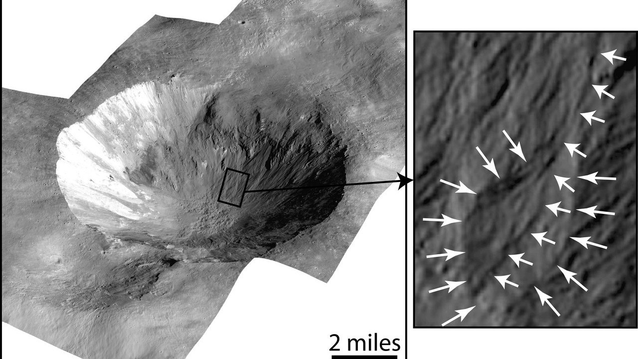 Mysterious features on asteroid Vesta may be explained by saltwater