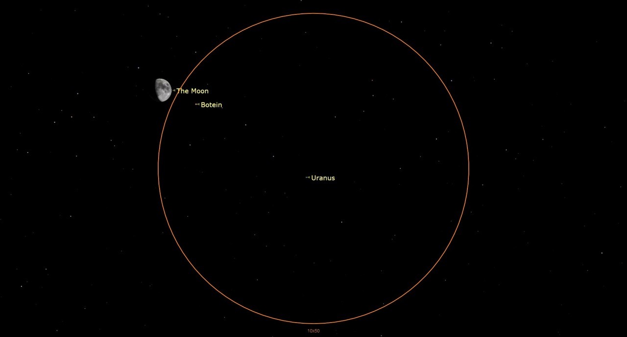 Use the moon to find Uranus in the night sky tonight