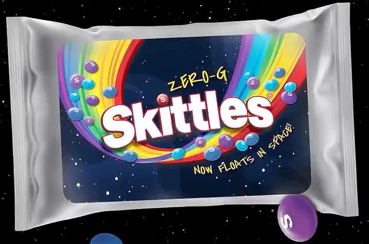 Skittles is celebrating its flight into space with limited Zero-G candy packs