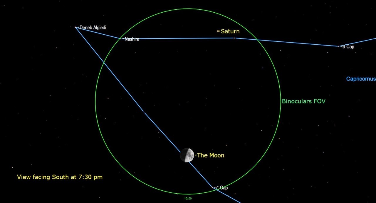 See the first quarter moon join Saturn in the sky tonight (Nov. 1)