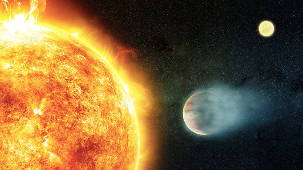 Star blows giant exoplanet's atmosphere away, leaving massive tail in its wake