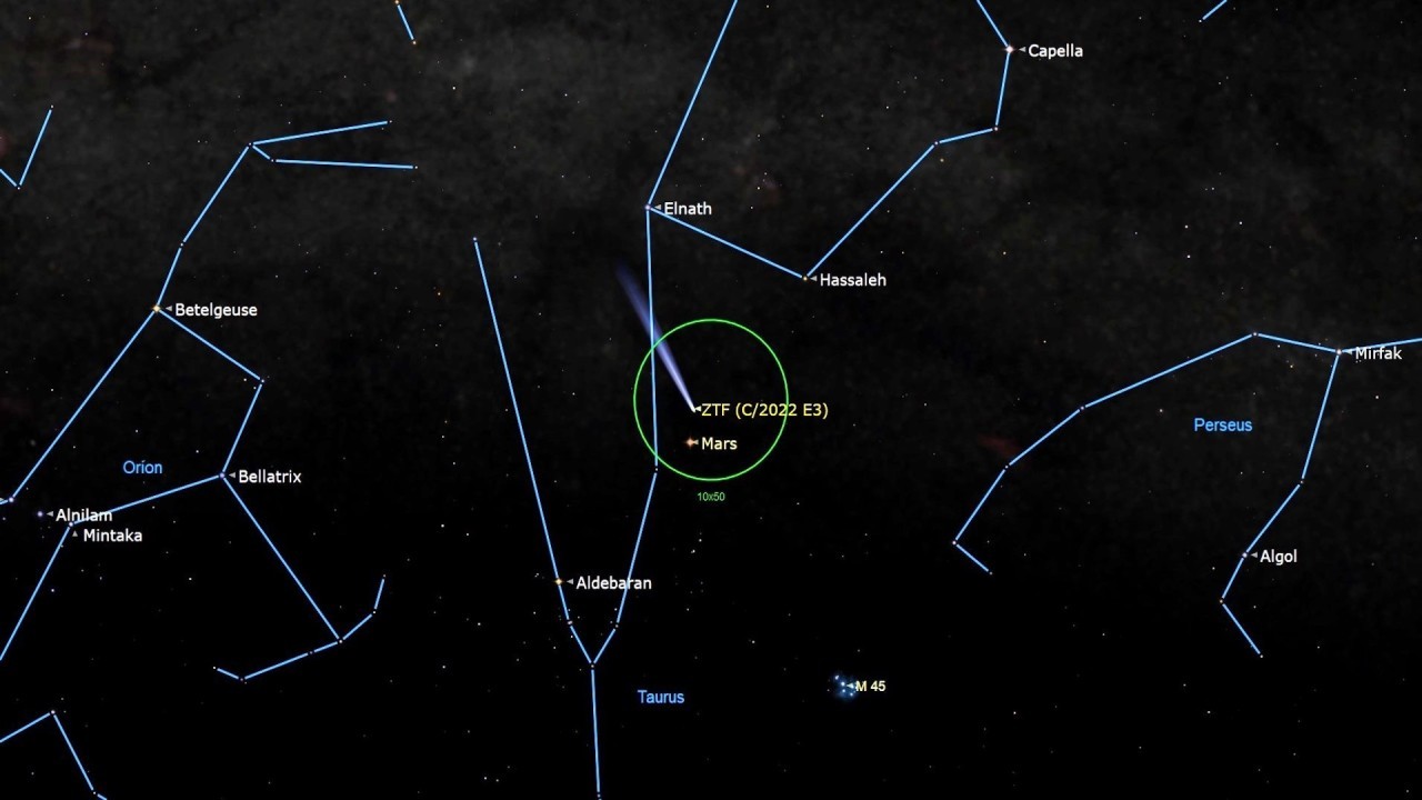 See the green comet near Mars in the night sky this week