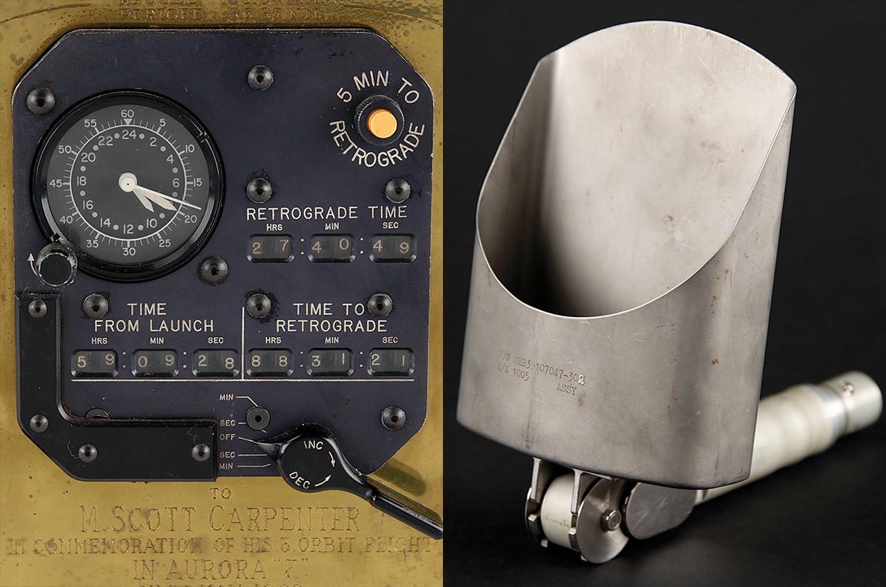 Here's the (moon) scoop: Mercury 7-flown clock, Apollo lunar shovel up for auction