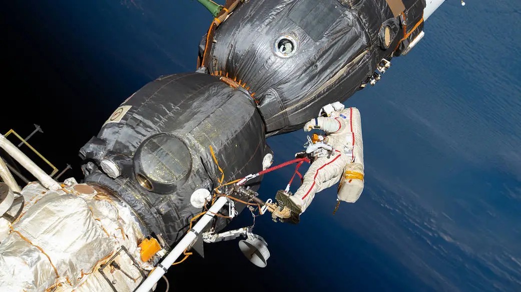 Cosmonauts will hunt for source of ISS leak during a spacewalk today. Watch it live