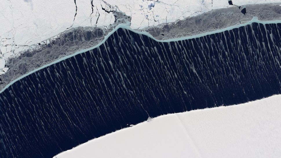 Rare wispy ice formations streak across the sea near Antarctica in beautiful satellite images