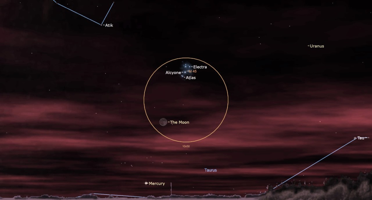 The moon and Mercury meet in the bright red 'eye of the bull' early Friday morning