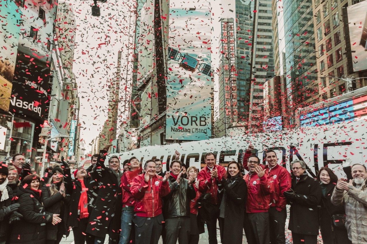 Virgin Orbit lands in Times Square NYC to ring NASDAQ bell