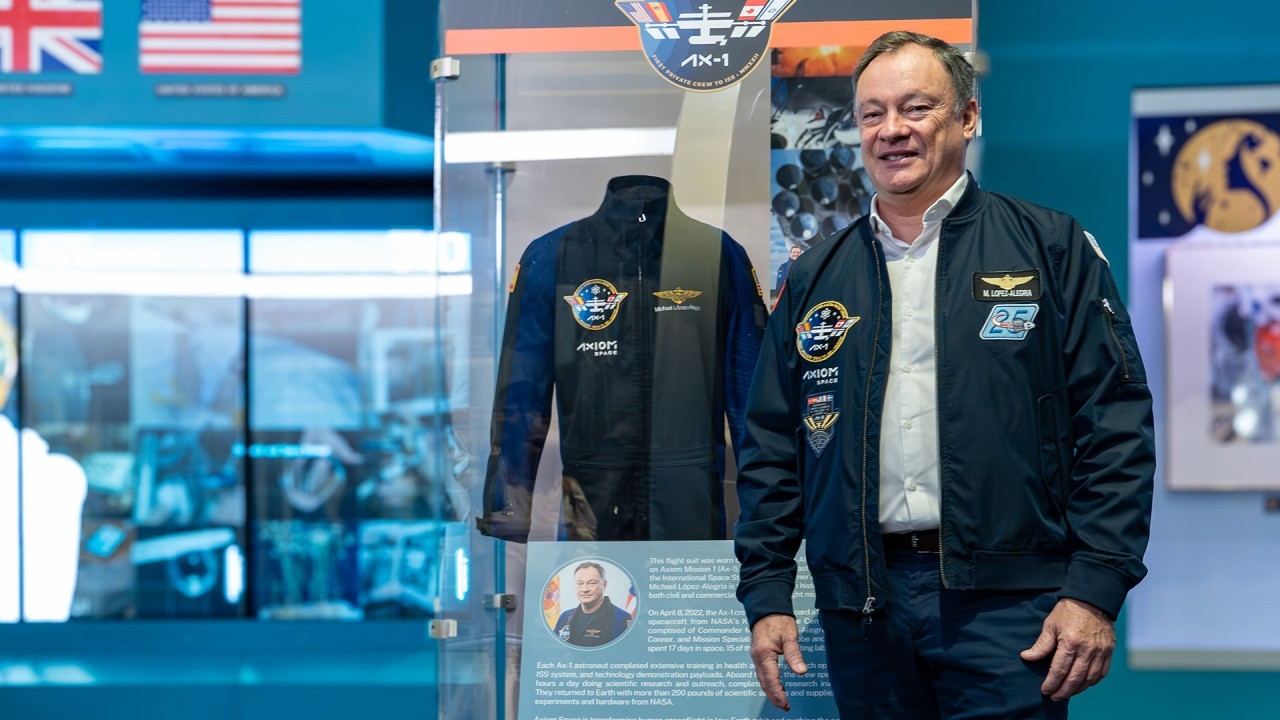 Flight suit worn on 1st all-private astronaut mission to ISS debuts on display