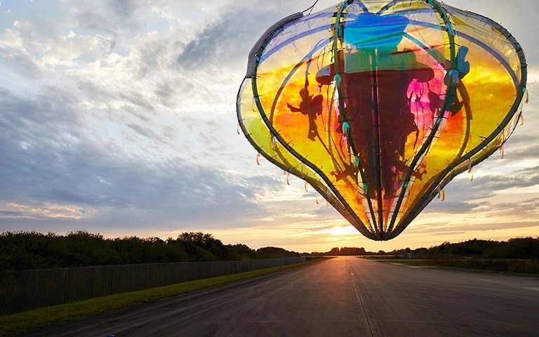 Artists launch colorful 'jellyfish' balloon to the stratosphere in inaugural test flight