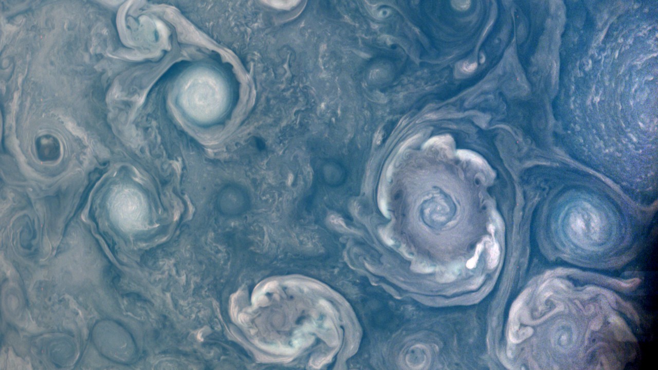 The north pole of Jupiter has mesmerizing storms, new Juno images reveal