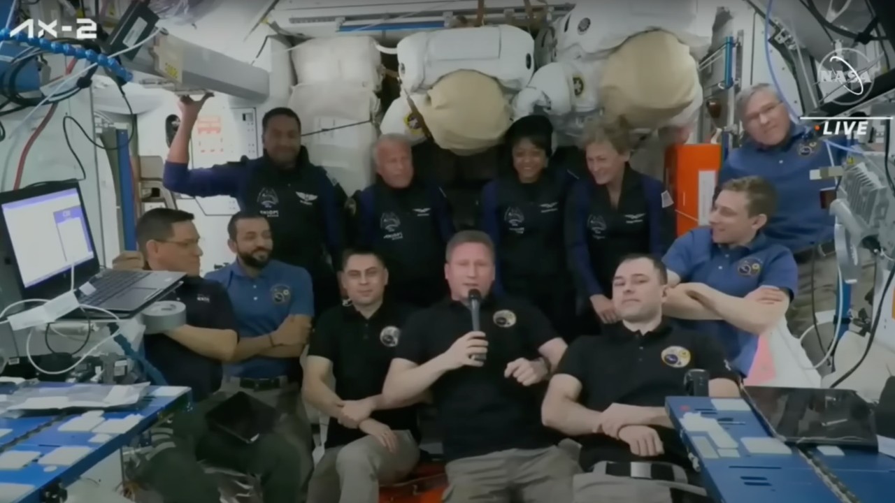 Private Ax-2 astronauts get warm welcome from space station crew (video)