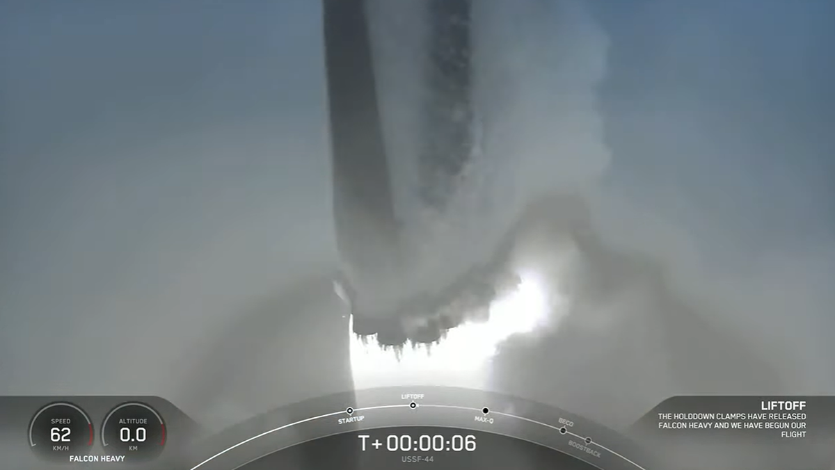 SpaceX's Falcon Heavy rocket launches military satellites in 1st mission since 2019