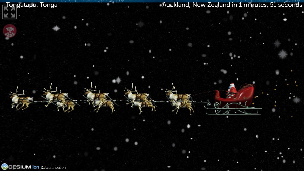 Track Santa as he delivers gifts around the world on Christmas Day