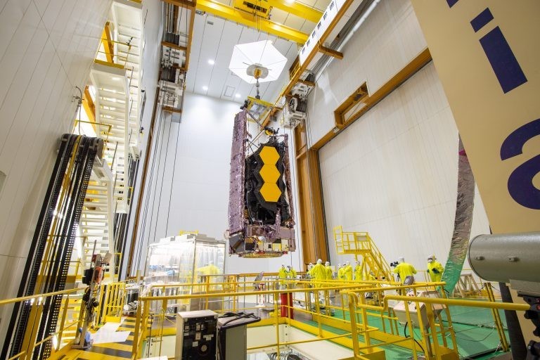 NASA's James Webb Space Telescope secured atop rocket ahead of Dec. 24 launch (photos)