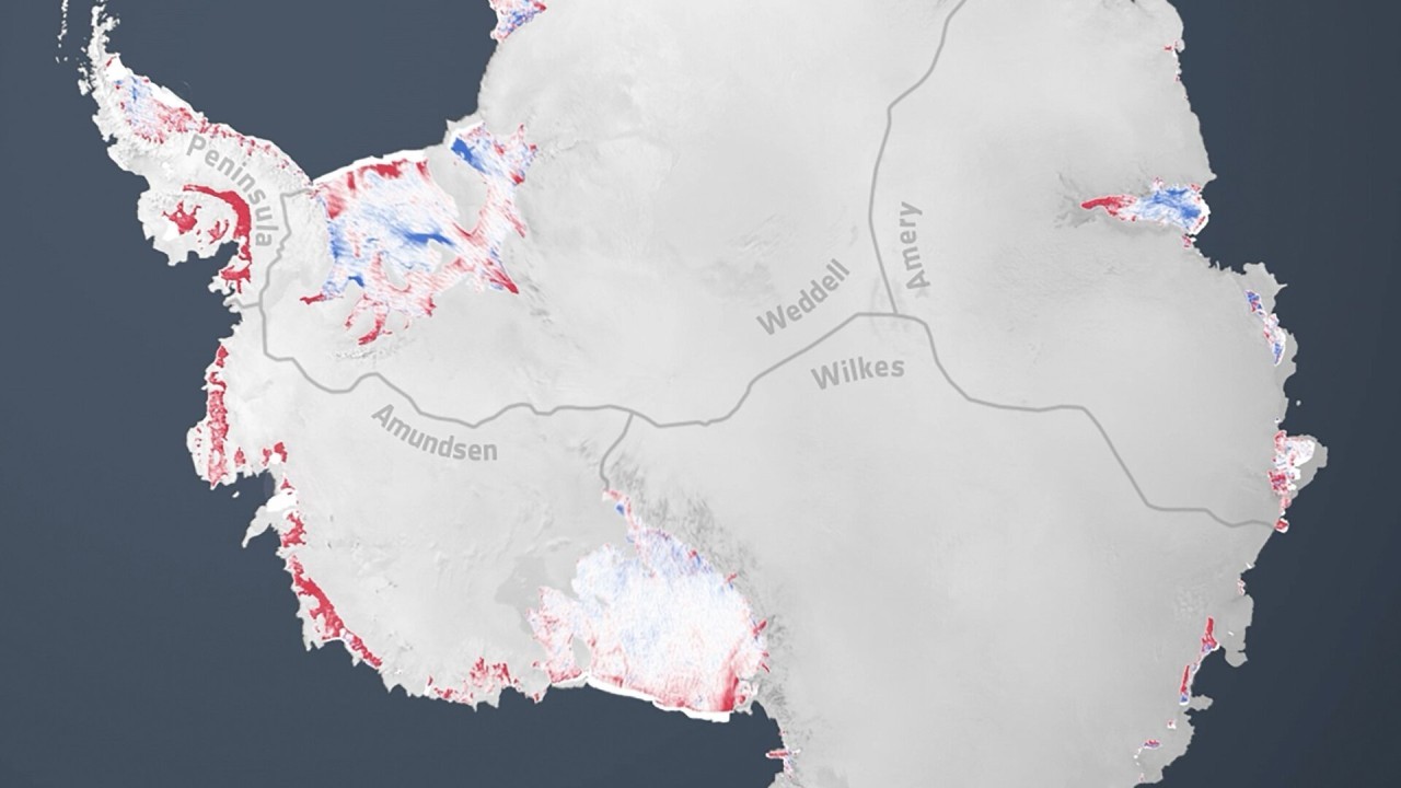 Satellites show Antarctic ice shelves have lost 74 trillion tons of water in 25 years