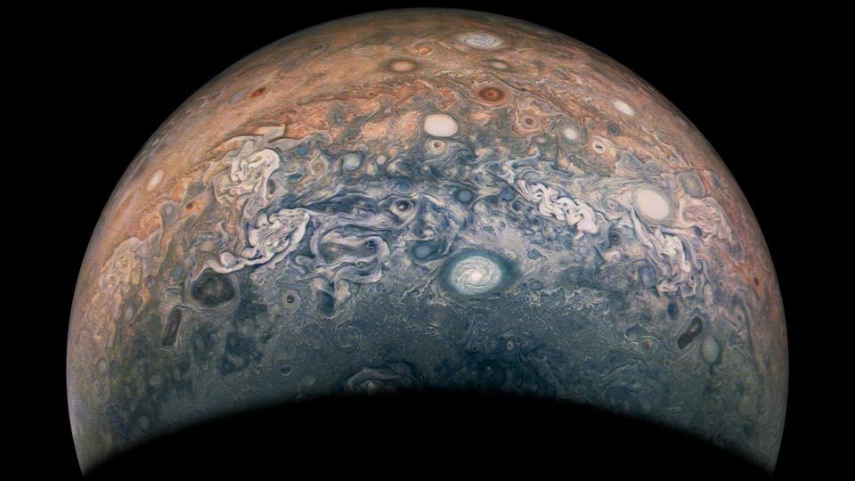 Jupiter's storms and its 'potato' moon Amalthea stun in new NASA Juno probe images