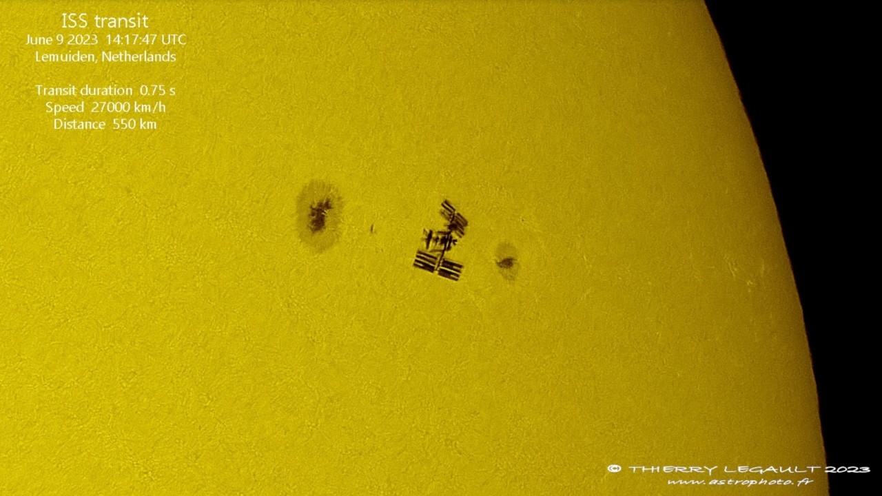 Wow! Amazing video shows ISS crossing the sun's face during a spacewalk