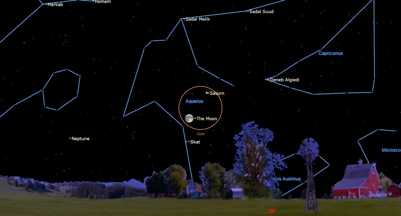 See Saturn snuggle up to the Super Blue Moon in the night sky tonight