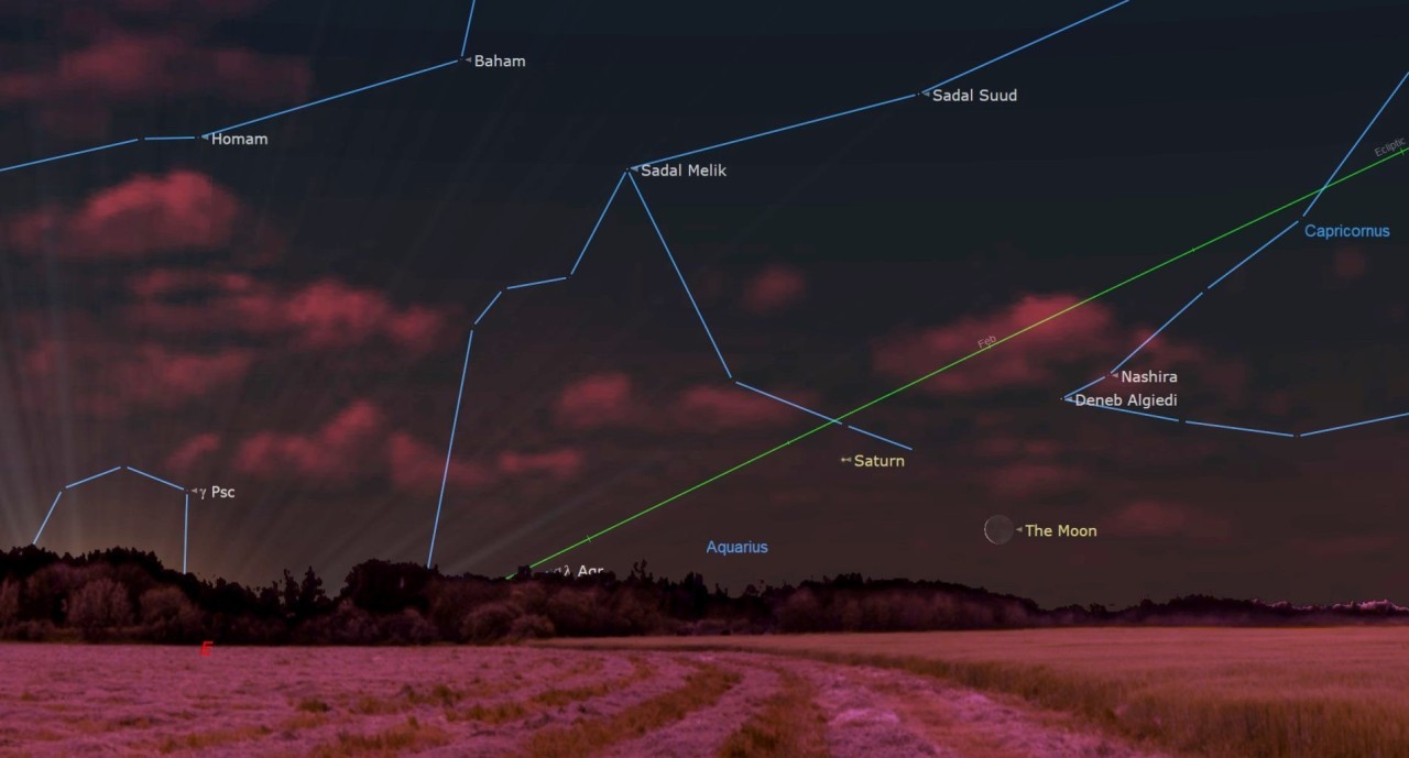 Watch the moon meet up with Saturn in the pre-dawn sky tonight