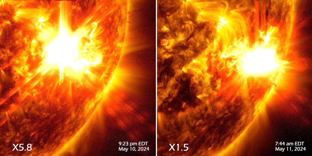 The stormy sun erupts with its biggest solar flare yet from a massive sunspot — and it's still crackling (video)