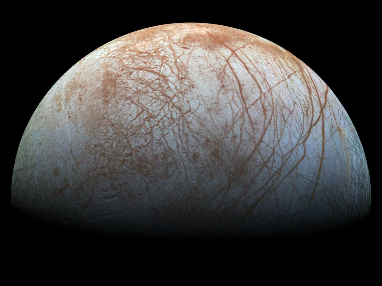 A lander on Jupiter's icy moon Europa may have to dig at least 1 foot down to find signs of life