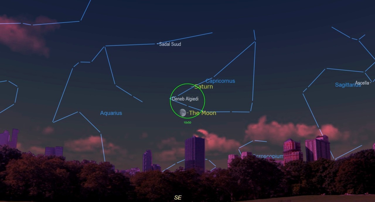 See the moon and Saturn close together in the night sky tonight (Oct. 5)