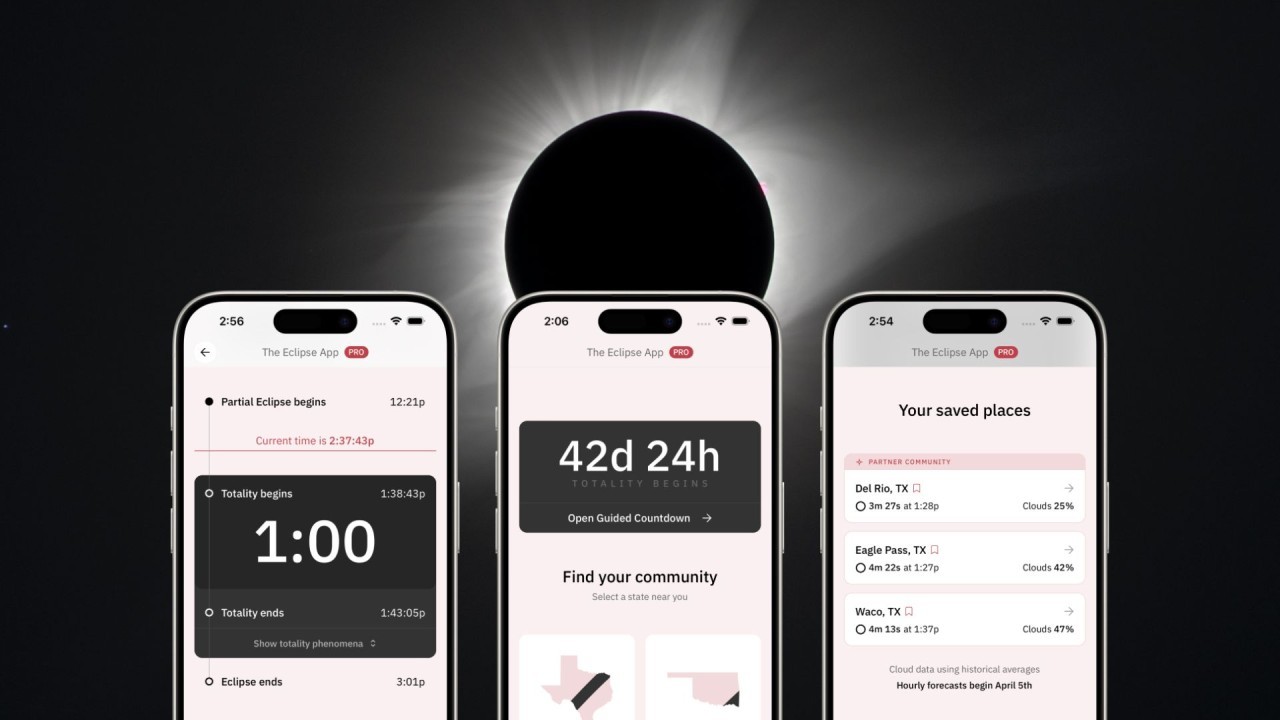 Immerse yourself in the total eclipse 2024 with 'The Eclipse App' from The Eclipse Company