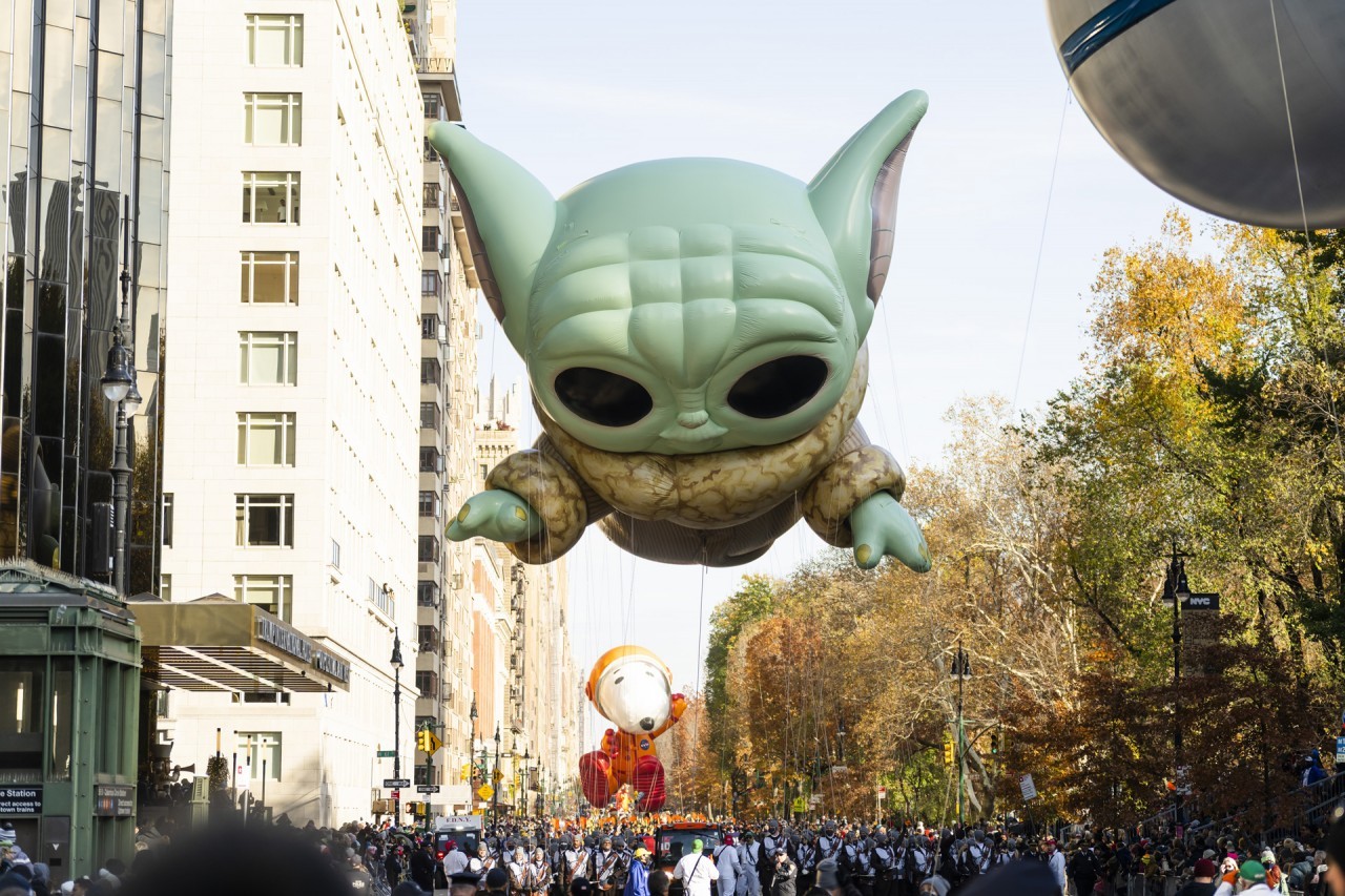 Baby Yoda invades Macy's Thanksgiving Day Parade with an astronaut, space Snoopy and Stormtroopers